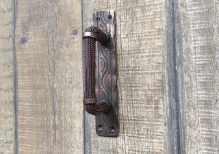 Hand Forged Barn Door Handle: Twisted Metal Gate Handle