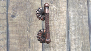 Hand Forged Steel Door Handle: Rustic Metal Barn Decor