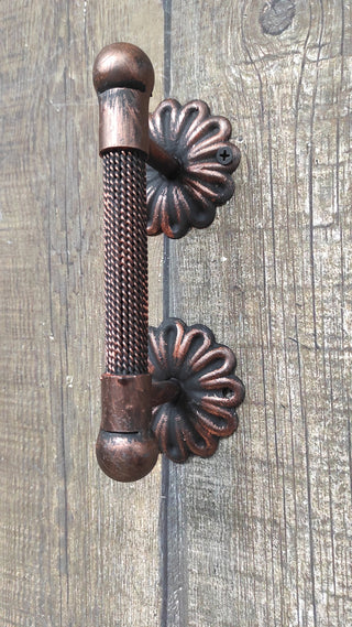 Hand Forged Steel Door Handle: Rustic Metal Barn Decor