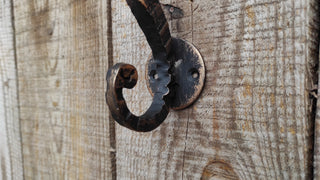 Horse door handle, metal handle, hand forged handle, barn door handle