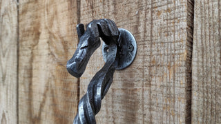 Horse door handle, metal handle, hand forged handle, barn door handle