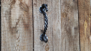 Hand Forged Horse Door Handle: Rustic Metal Barn Decor