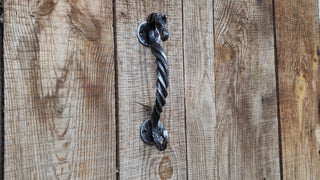 Horse door handle, metal handle, hand forged handle, barn door handle