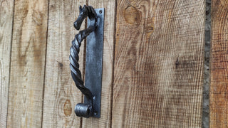 Hand Forged Steel Horse Barn Door Handle: Rustic Stable Decor