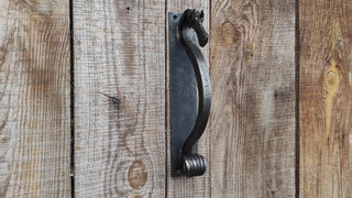 Hand Forged Steel Horse Barn Door Handle: Rustic Stable Decor