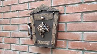 Hand Forged Wall Mount Mailbox: Custom Numbers, Modern Design