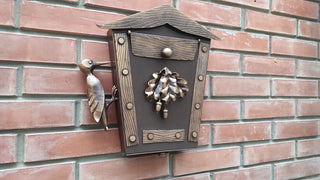 Hand Forged Wall Mount Mailbox: Custom Numbers, Modern Design