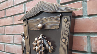 Hand Forged Wall Mount Mailbox: Custom Numbers, Modern Design