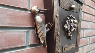 Hand Forged Wall Mount Mailbox: Custom Numbers, Modern Design