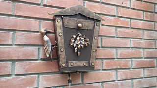 Hand Forged Wall Mount Mailbox: Custom Numbers, Modern Design