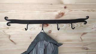 Handmade Metal Coat Hanger Rack: Forged Hallway Organizer
