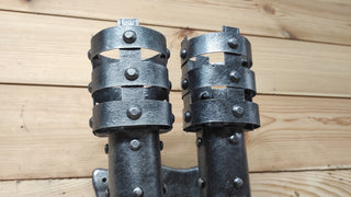 Hand Forged Wrought Iron Wall Sconce: Medieval Torch Lantern