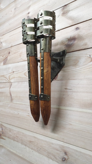 Hand Forged Medieval Torch Sconce: Wrought Iron Wall Lantern