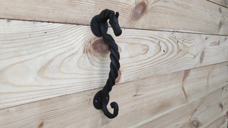 Hand Forged Horse Door Handle: Wrought Iron Barn Decor