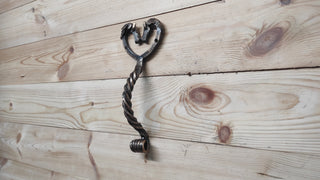 Hand Forged Horse Door Handle: Wrought Iron Barn Decor