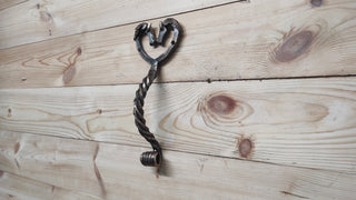 Hand Forged Horse Door Handle: Wrought Iron Barn Decor