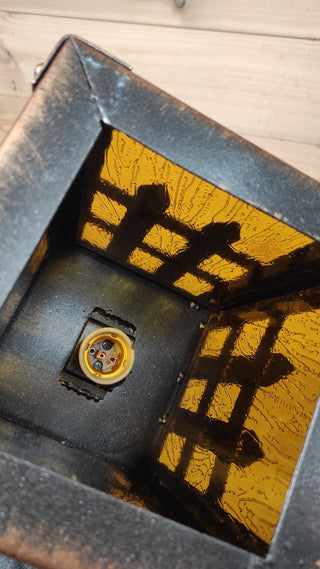 Handmade Wrought Iron Knight's Hand Wall Lantern - Medieval Sconce