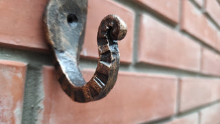 Handmade Forged Iron Dog Hook: Rustic Wall Hanger