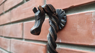 Hand Forged Iron Horse Hook: Rustic Metal Wall Hanger