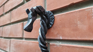 Hand Forged Iron Horse Hook: Rustic Metal Hanger