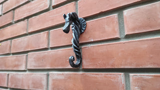 Hand Forged Iron Horse Hook: Rustic Metal Hanger