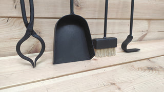 Hand Forged Fireplace Tool Set: 4-Piece Iron Fire Tools