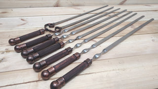 Hand Forged Stainless Steel Skewer Set: Grill Utensils, Iron Gifts