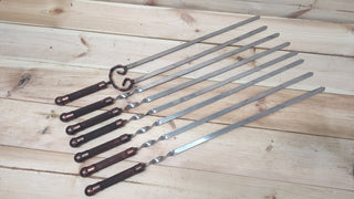 Hand Forged Stainless Steel Skewer Set: Grill Utensils, Iron Gifts