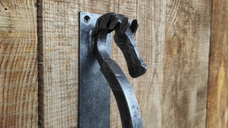 Hand Forged Steel Horse Barn Door Handle: Rustic Stable Decor