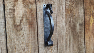 Hand Forged Steel Horse Barn Door Handle: Rustic Stable Decor