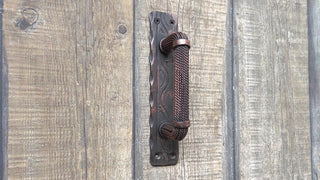Hand Forged Barn Door Handle: Twisted Metal Gate Handle
