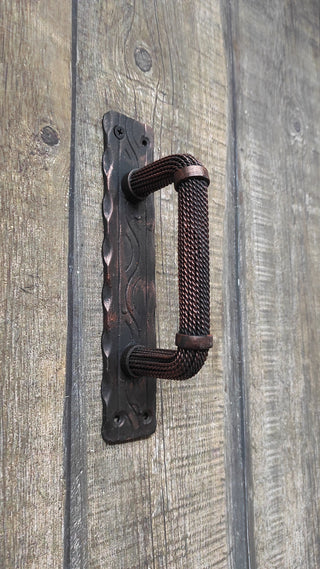 Hand Forged Barn Door Handle: Twisted Metal Gate Handle