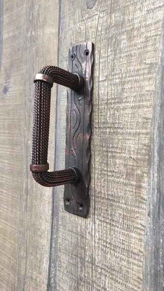 Hand Forged Barn Door Handle: Twisted Metal Gate Handle