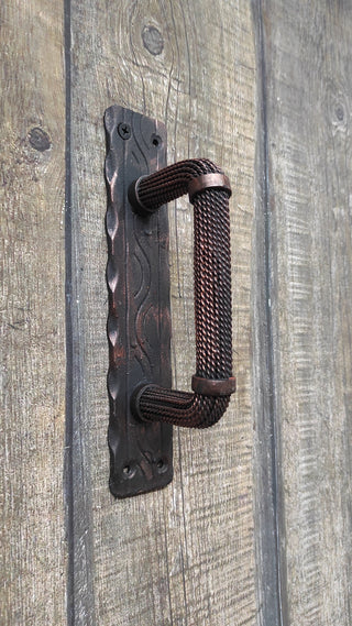Hand Forged Barn Door Handle: Twisted Metal Gate Handle