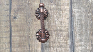Hand Forged Steel Door Handle: Rustic Metal Barn Decor