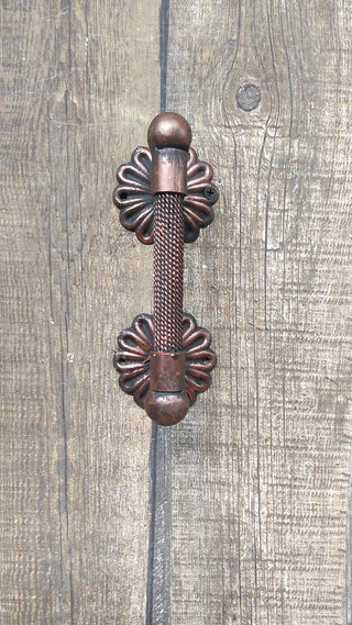 Hand Forged Steel Door Handle: Rustic Metal Barn Decor
