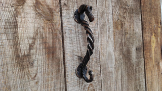 Horse door handle, metal handle, hand forged handle, barn door handle