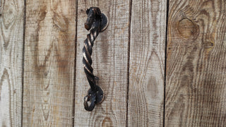 Hand Forged Horse Door Handle: Metal Barn Decor