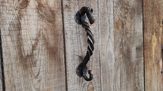 Hand Forged Horse Door Handle: Metal Barn Decor