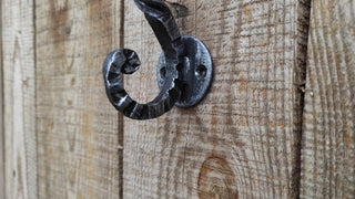 Hand Forged Horse Door Handle: Rustic Metal Barn Decor