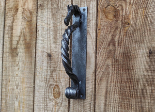 Hand Forged Steel Horse Barn Door Handle: Rustic Stable Decor