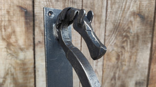 Hand Forged Steel Horse Barn Door Handle: Rustic Stable Decor