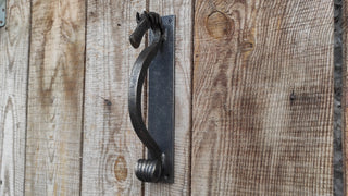 Hand Forged Steel Horse Barn Door Handle: Rustic Stable Decor