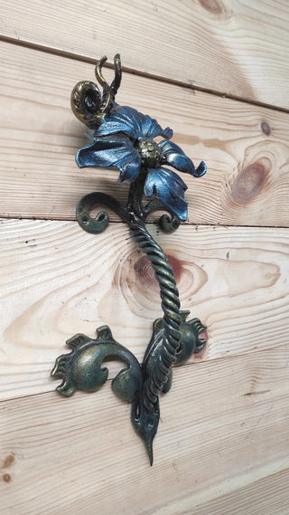 Flower Door Handle: Wrought Iron Barn Door Decor