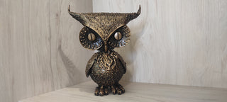 Handmade Metal Owl Figurine: Home and Garden Decor (10 inches)