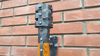 Hand Forged Wrought Iron Wall Sconce Torch: Medieval Viking Lantern