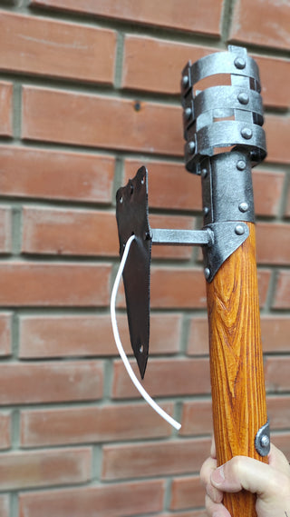 Hand Forged Wrought Iron Wall Sconce Torch: Medieval Viking Lantern