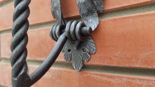 Hand Forged Owl Door Handle: Wrought Iron Barn Door Pull