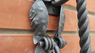 Hand Forged Owl Door Handle: Wrought Iron Barn Door Pull