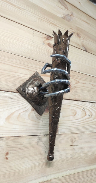 Gothic Skeleton Hand Wall Sconce - Handmade Torch Light Fixture